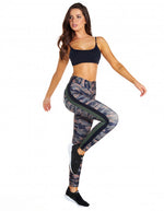 Camo F/L Tights with Back Pocket & Gathered Waist