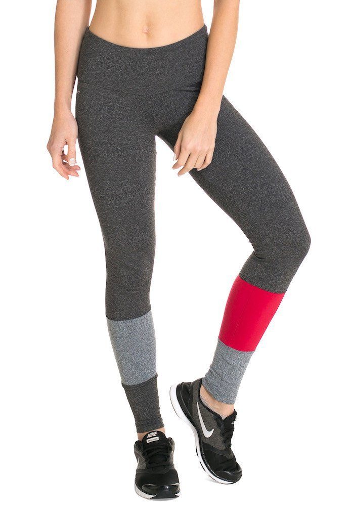 Contrast Block Supplex Compress F/L Tights - High Rise - Activewear Brazil