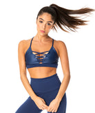 Glossy Strap Top - Navy - Activewear Brazil
