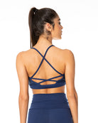 Glossy Strap Top - Navy - Activewear Brazil