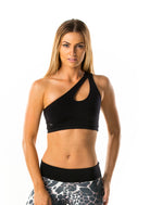 Pink Sun One Shoulder Top - Black - Activewear Brazil
