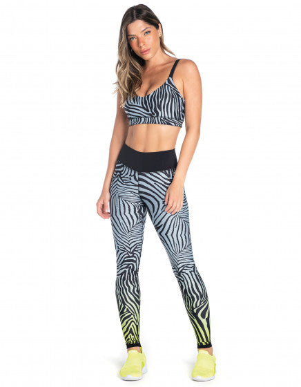 Zebra Neon Lightweight Print F/L Tights - Activewear Brazil