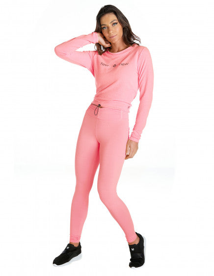 Coral F/L Tights with Back Pocket & Gathered Waist - Activewear Brazil