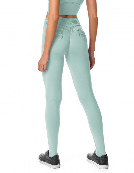 Mint F/L Tights with Back Pocket & Gathered Waist - Activewear Brazil