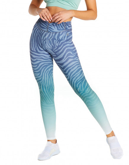 Lightweight F/L Tights Gathered Waist - Zebra Gradient - Activewear Brazil