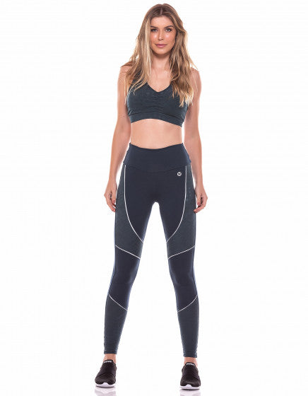Astrid Compression F/L Tights - Black/Shark - Activewear Brazil