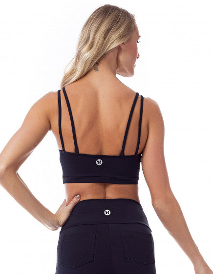 Double Straps Top - Black - Activewear Brazil