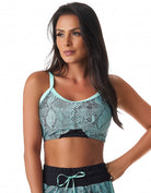 Mint Python Print Top - Activewear Brazil